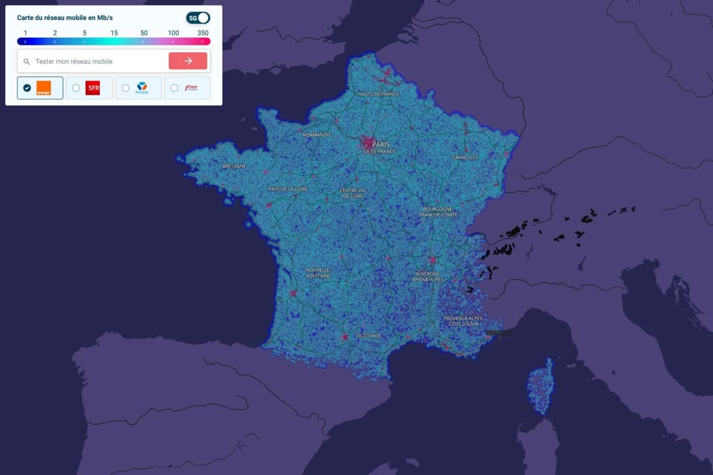 5G quel opérateur offre la meilleure couverture en France