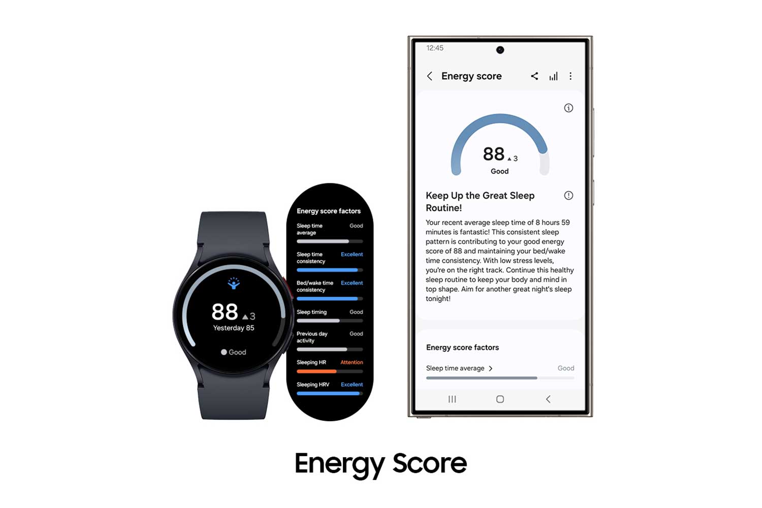 Energy Score Samsung Galaxy Watch Galaxy Ai