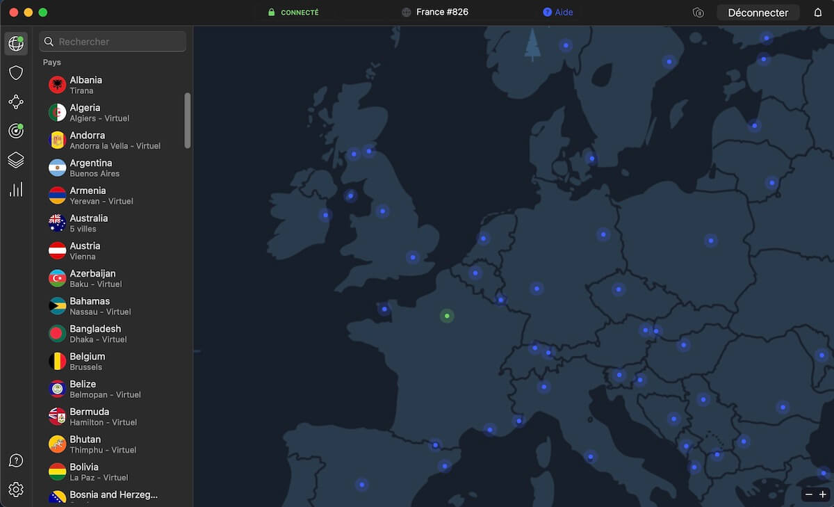 Interface Appli Nordvpn Sur Mac