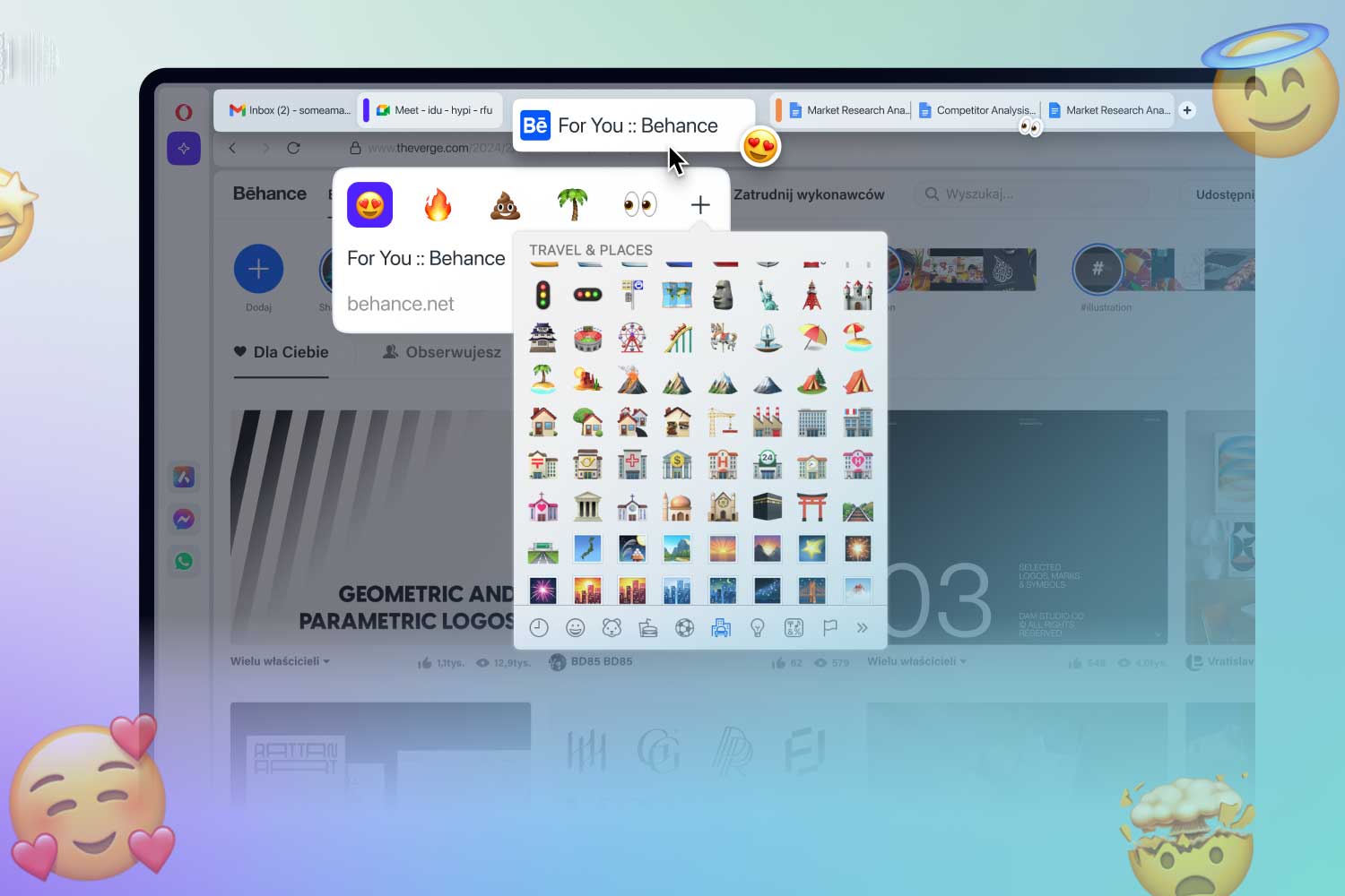 Tab Emojis Picker Light 1 Opera