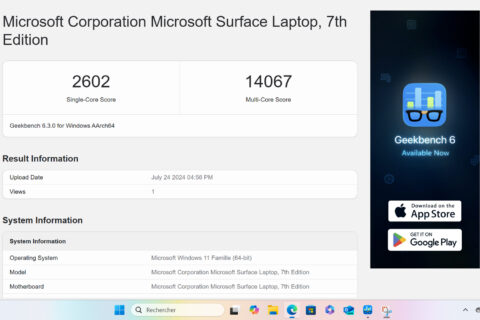 Benchmarks Microsoft Surface Laptop 7