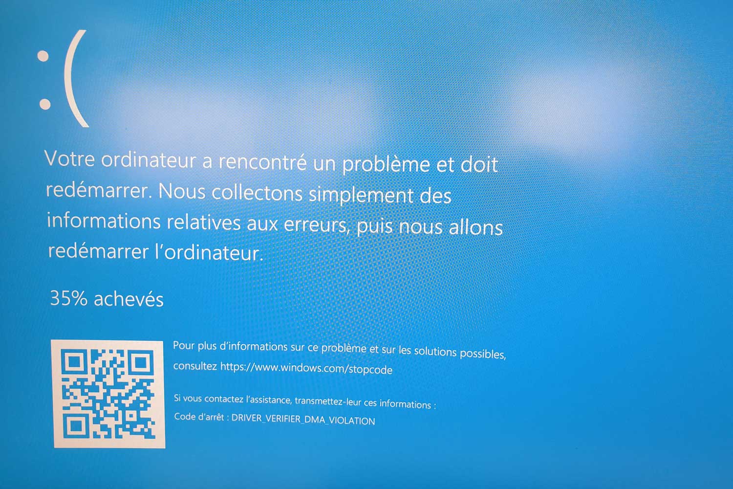 Microsoft Windows 10 Ecran Bleu