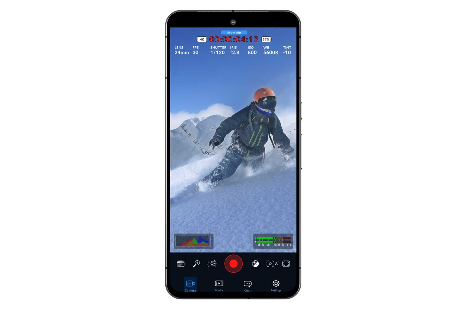 Blackmagic Camera For Android Recording Portrait