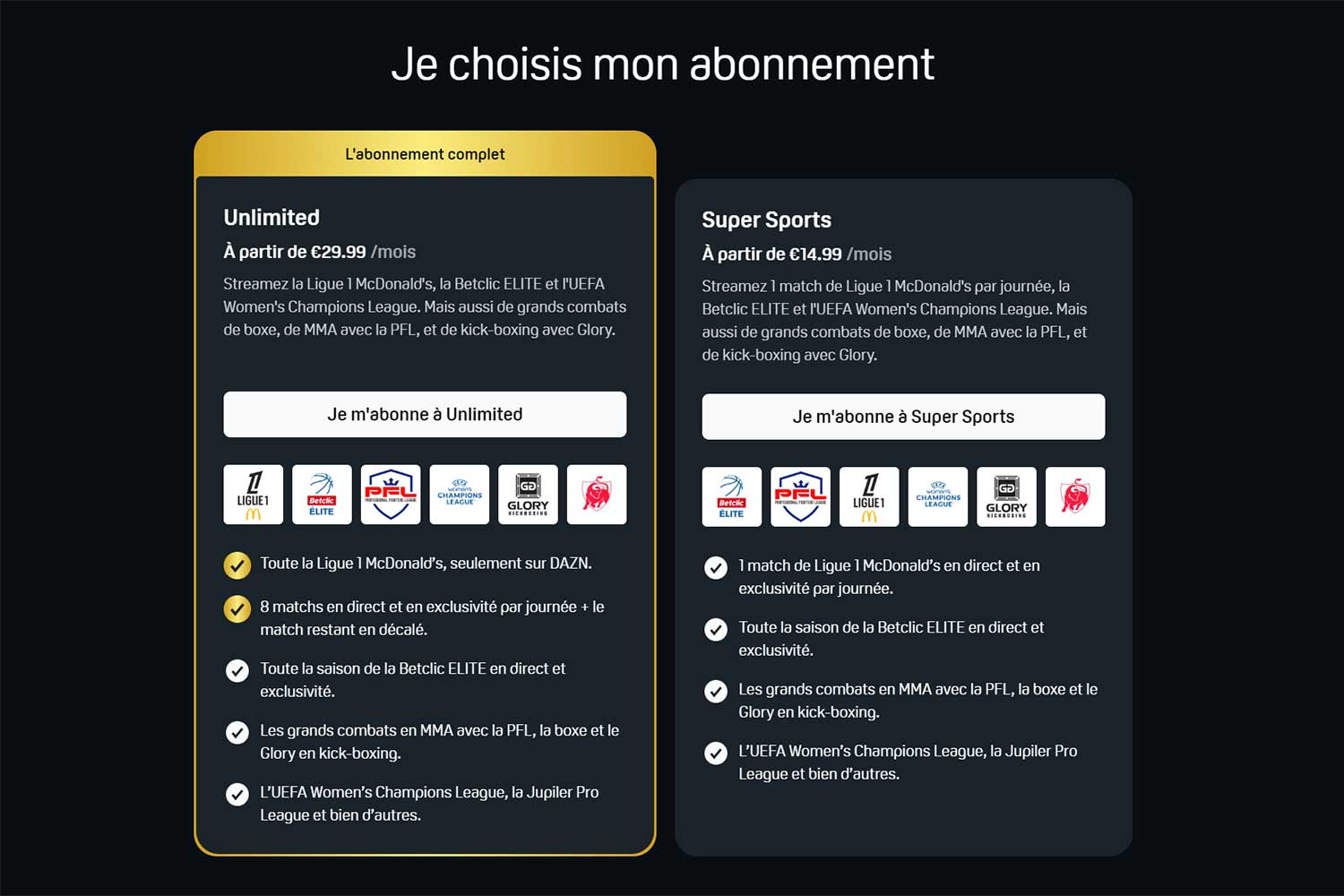 Dazn Prix Abonnements