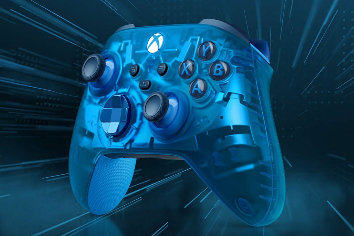 Xbox Manette Transparente Blue Cypher