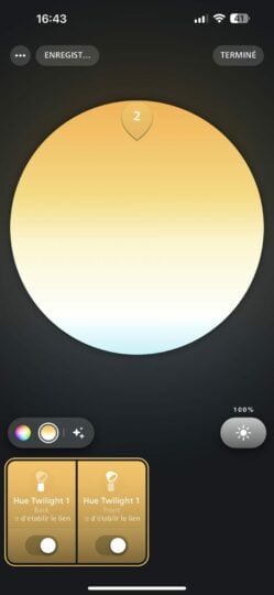 Application Philips Hue pour lampe de chevet Twlight