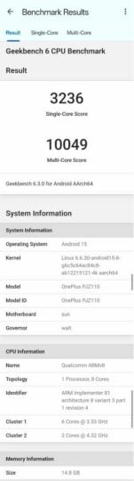 Oneplus 13 Geekbench