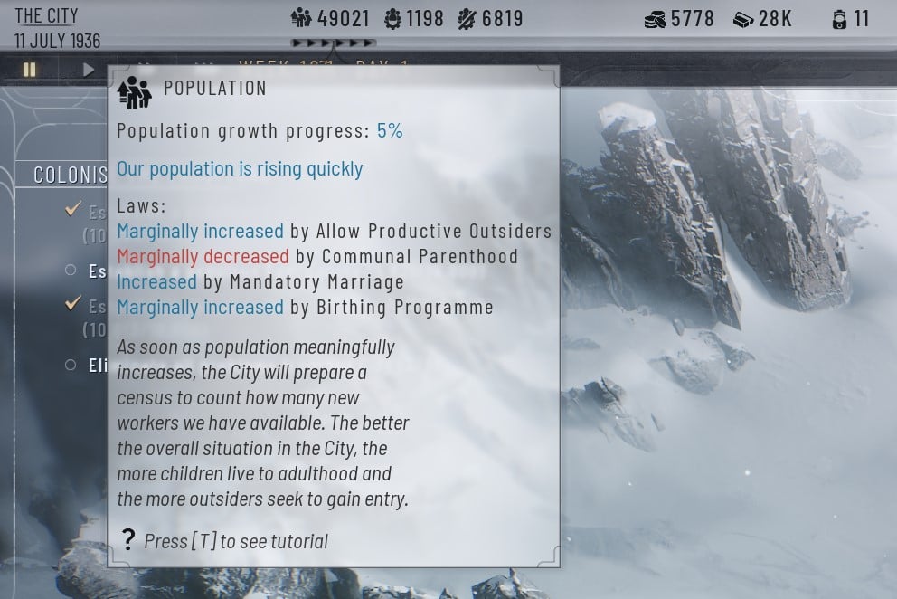 Stats Population frostpunk