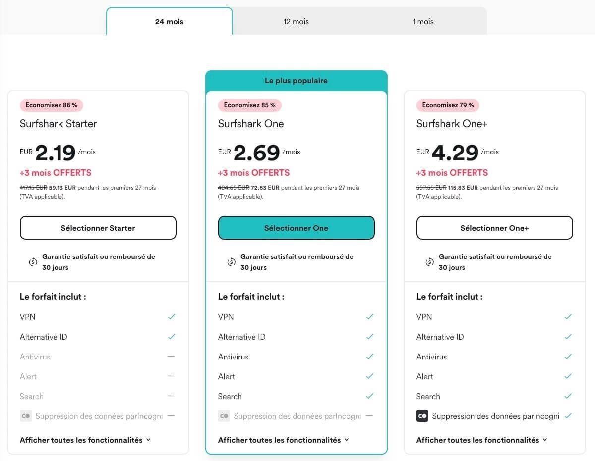 Tarifs Surfshark Vpn