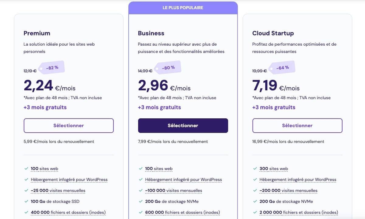 Tarifs Mutualisés Avec Remise Hostinger