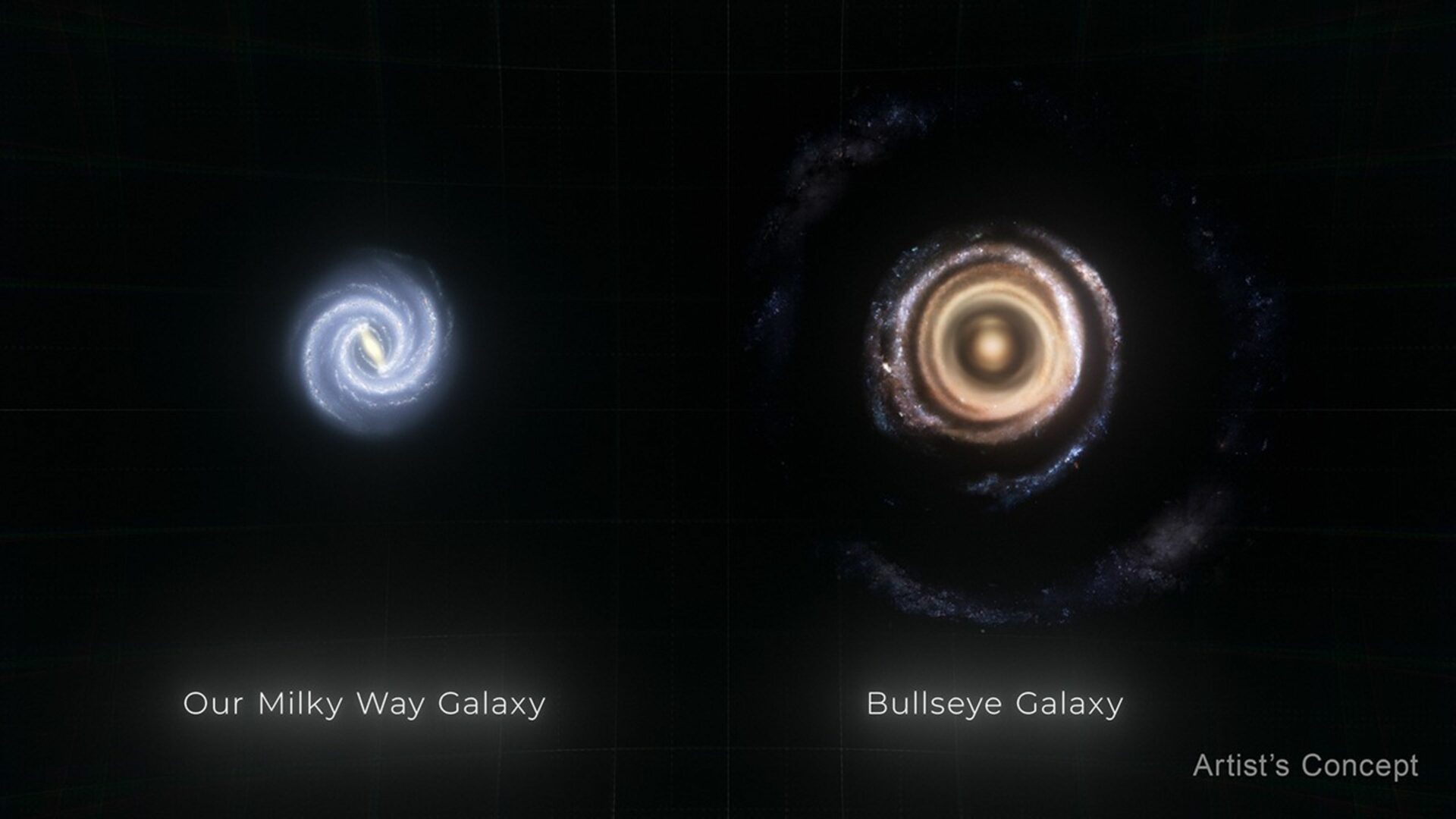 Leda Galaxie 9 Anneaux Vue D'artiste Comparaison