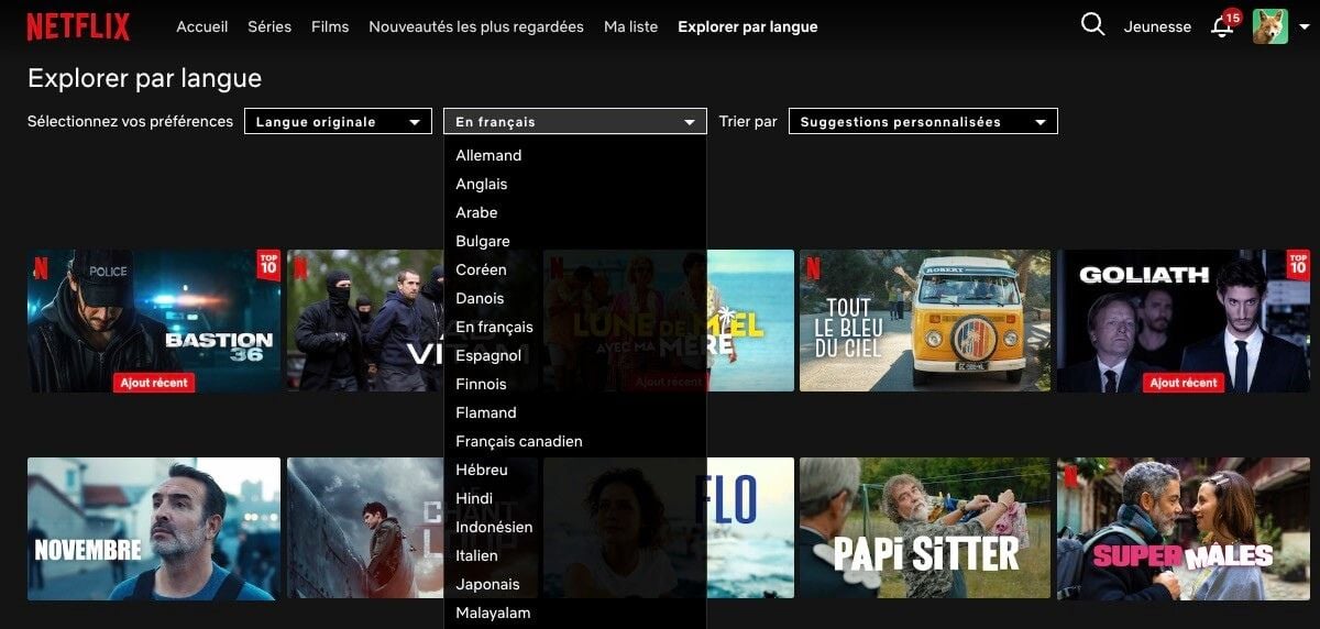 Netflix Explorer Par Langue Français