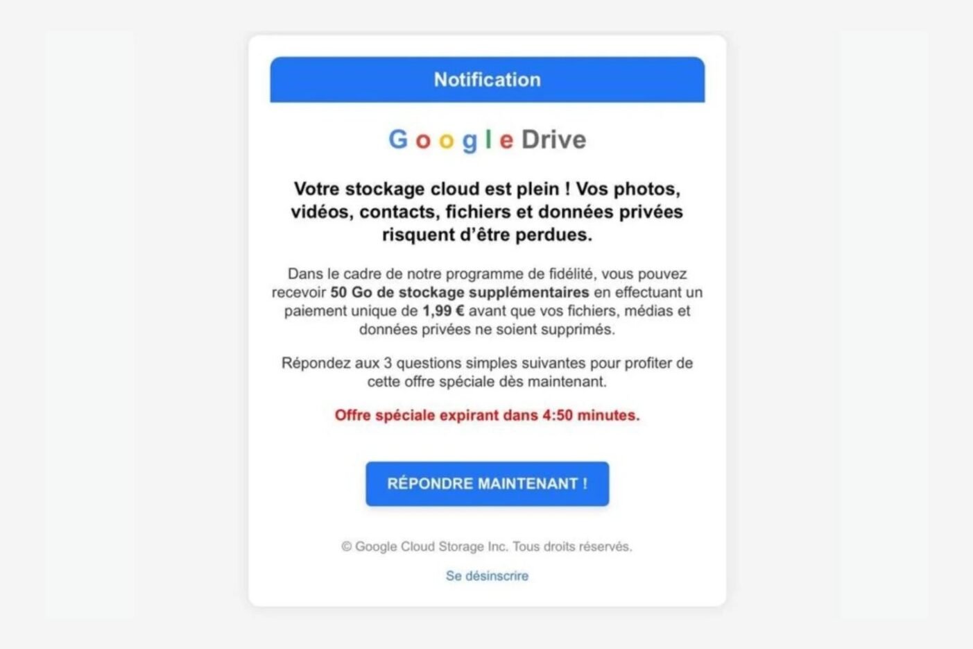 Notification Google Drive