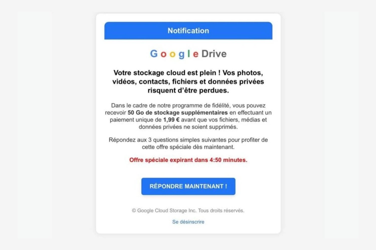 Notification Google Drive