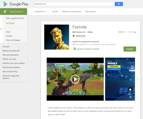 Fortnite désormais disponible sur le Play Store de Google ...