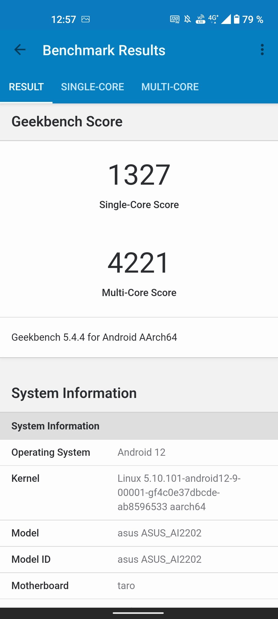 asus zenfone 9 geekbench