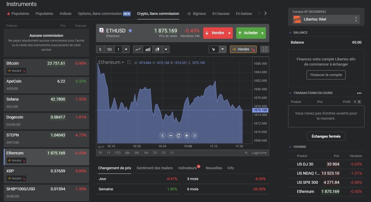 interface de trading libertex