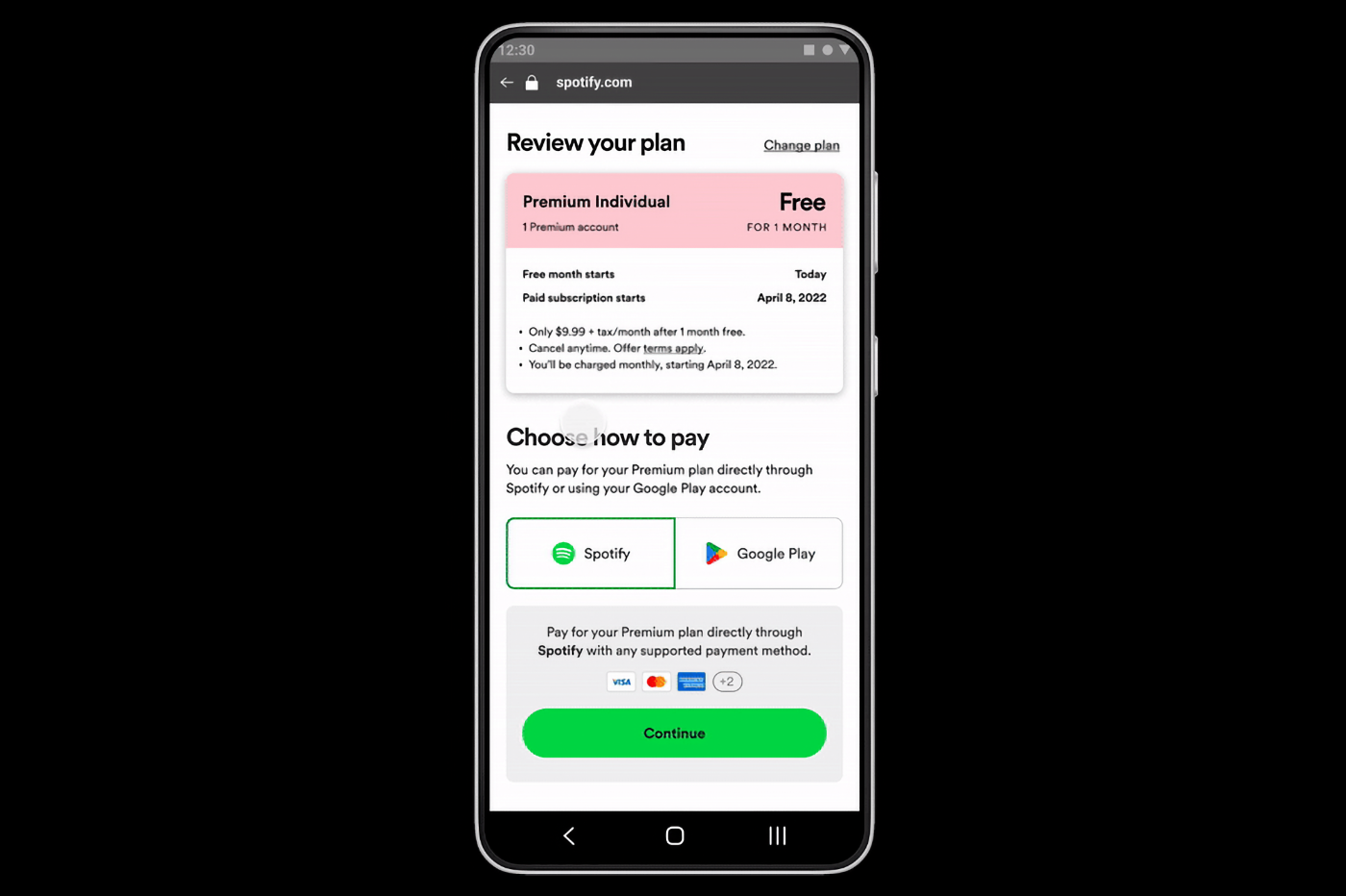 Spotify teste un système de paiement alternatif sur le Play Store avec la  bénédiction de Google