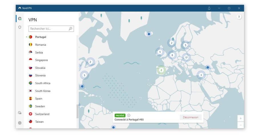 Application NordVPN pour le Portugal