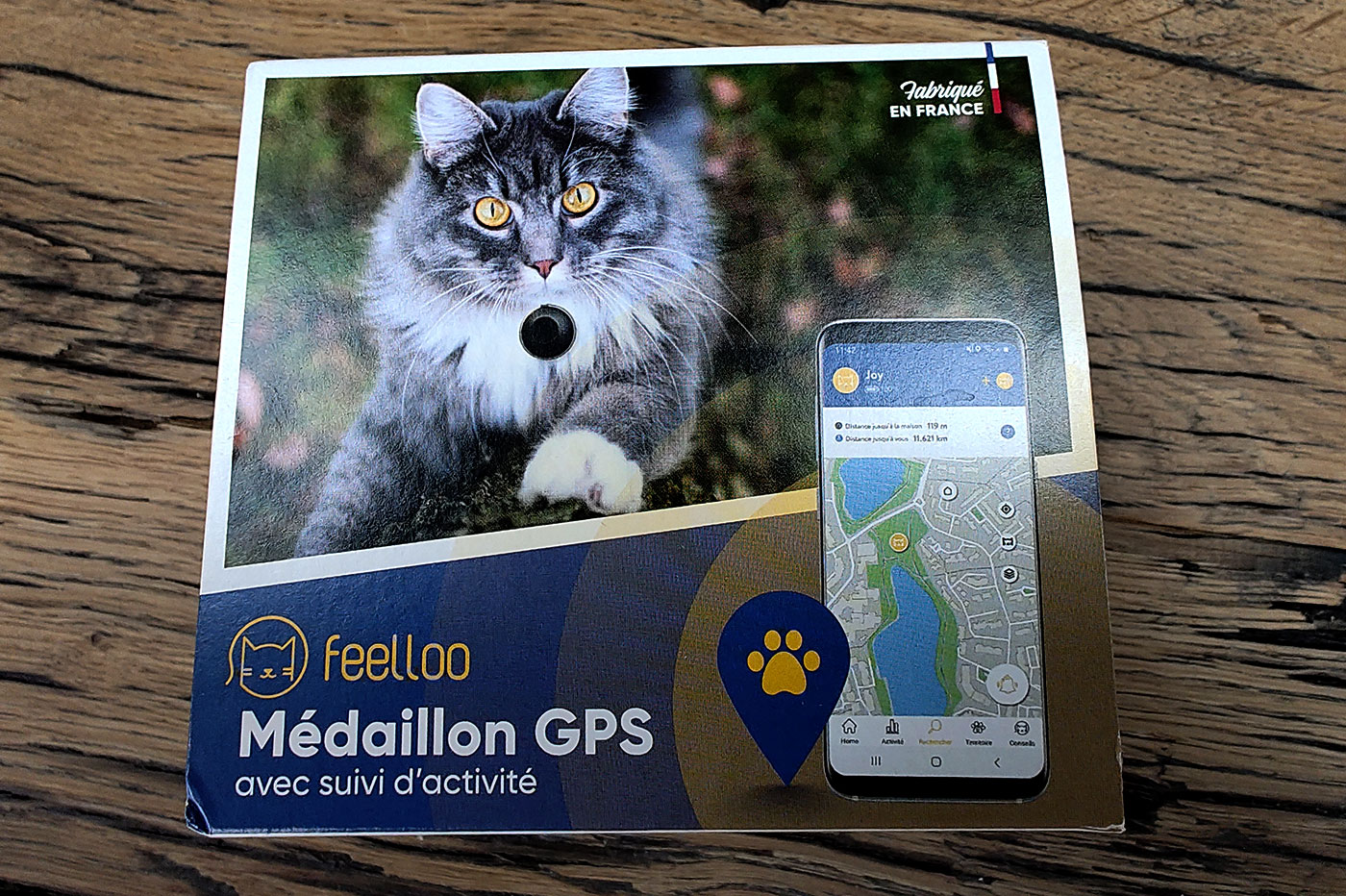 Collier GPS chat sans abonnement pour suivre leur activité - FEELLOO
