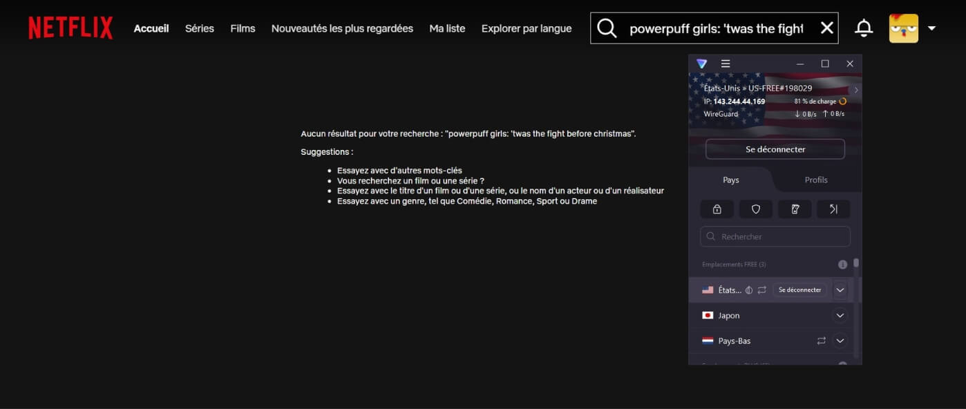 Netflix US avec Proton VPN